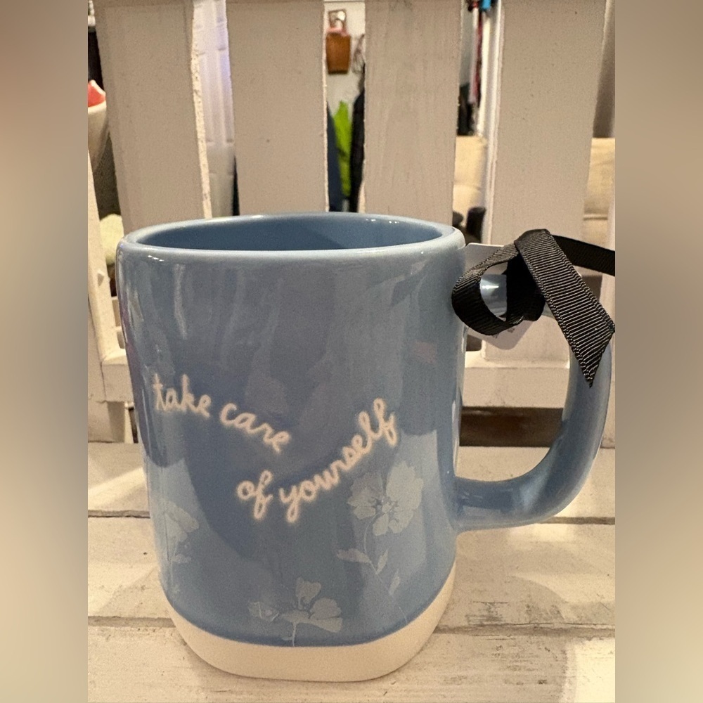 Rae Dunn Blue Mug with Uplifting Message